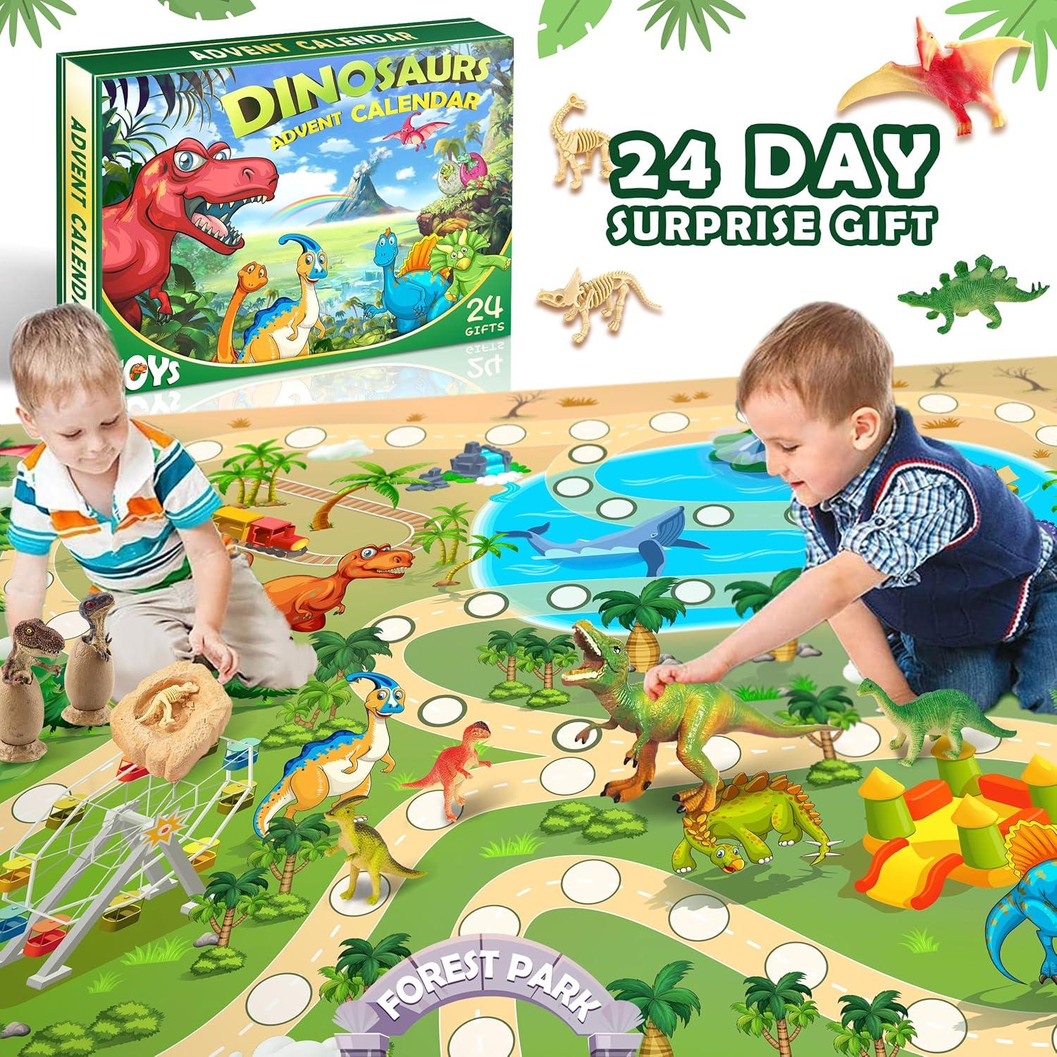 Dinosaurier Kinder Weihnachts Adventskalender Spielzeug Set 24 Tage Countdown