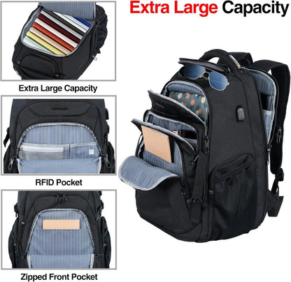 KROSER Laptop Rucksack 18,4 Zoll Herren Hartschale RFID