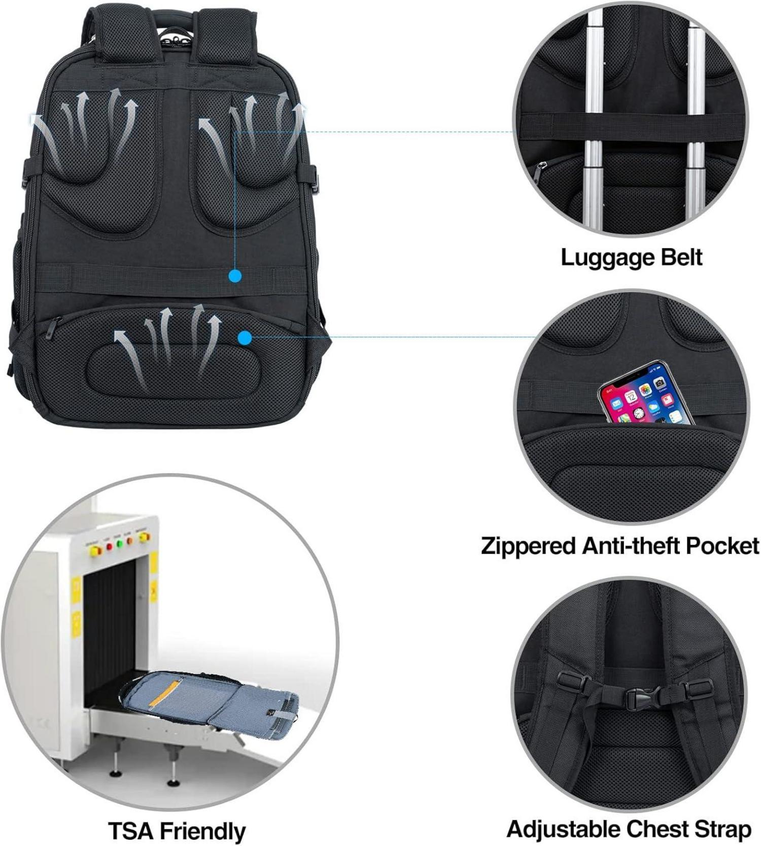 KROSER Laptop Rucksack 18,4 Zoll Herren Hartschale RFID Taschen