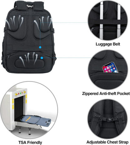 KROSER Laptop Rucksack 18,4 Zoll Herren Hartschale RFID Taschen