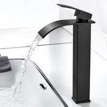 Wasserhahn Schwarz Matt Hoch Wasserfall Waschtischarmatur