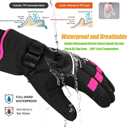 BIKINGMOREOK Winterhandschuhe -30°F 3M Thinsulate Skihandschuhe Wasserdicht Touchscreen Winddicht Herren Damen