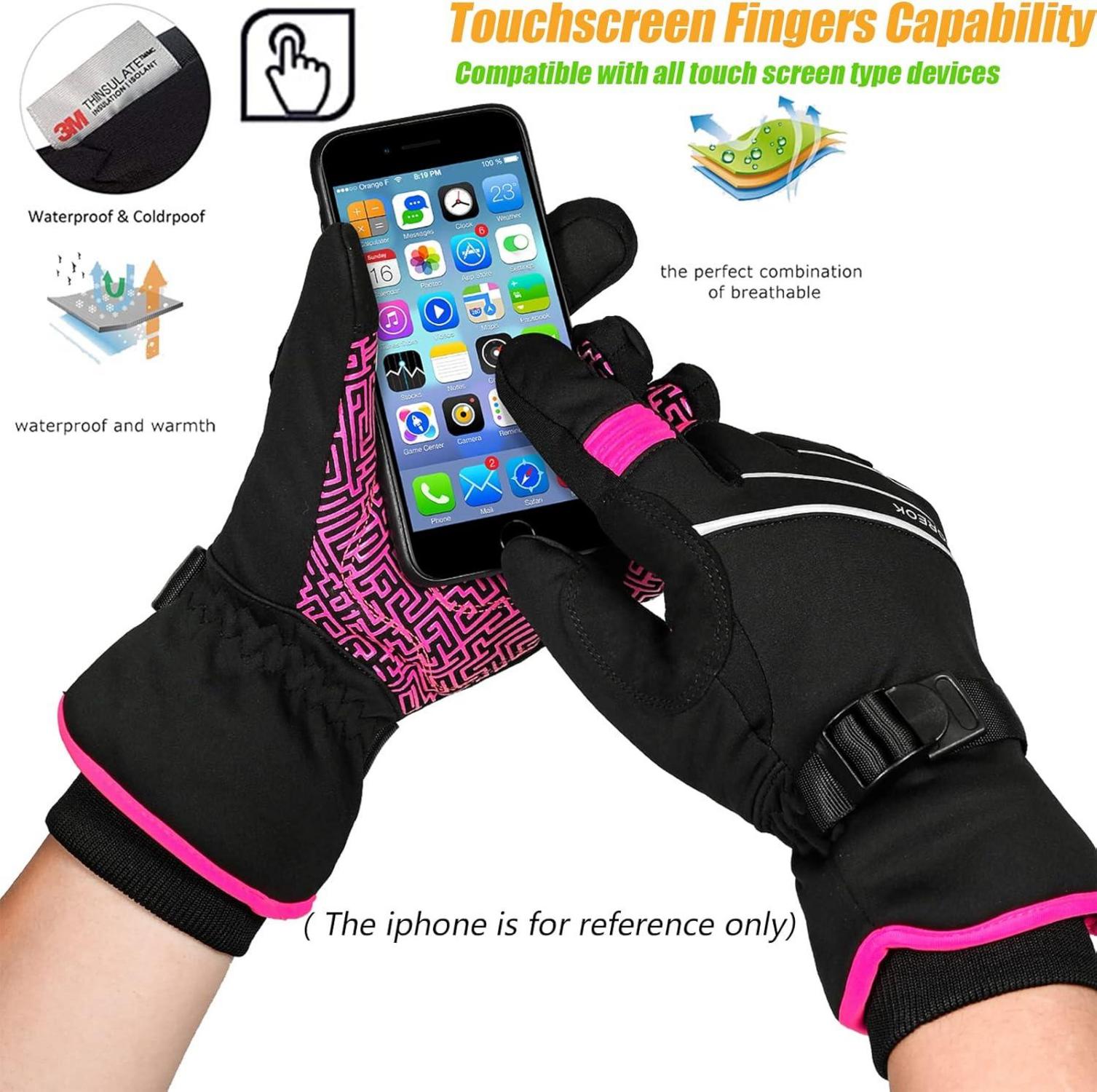 BIKINGMOREOK Winterhandschuhe -30°F Wasserdicht 3M Thinsulate Touchscreen Warm