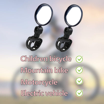 Fahrrad Rückspiegel 2 Stück 360° verstellbarer Universal Weitwinkel