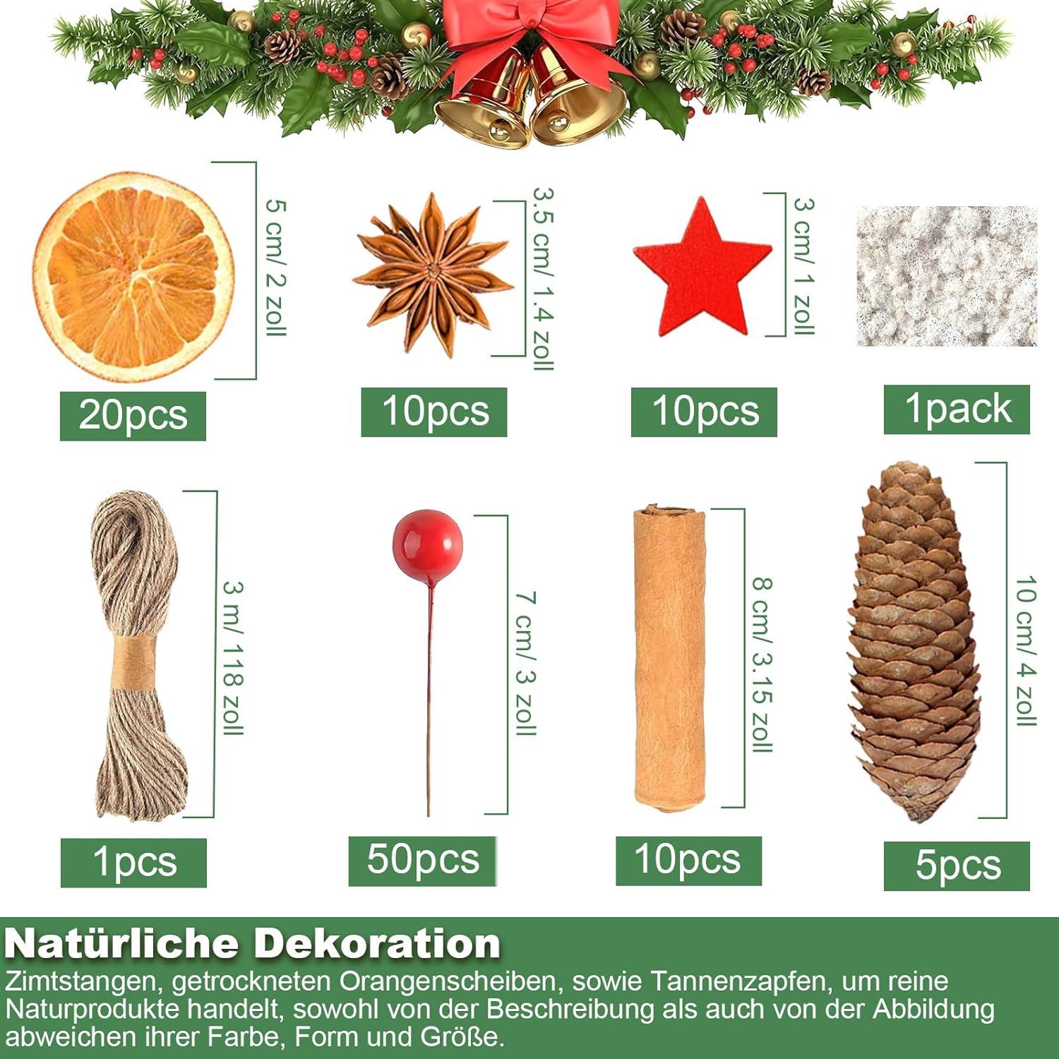 Weihnachtskranz Deko Potpourri Set Tannenzapfen Zimtstangen