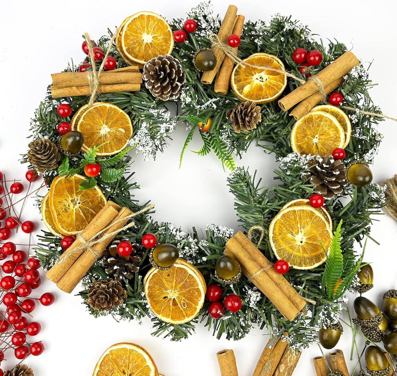 107-teiliges Weihnachtsdeko Bastelset Zimtstangen Orangenscheiben Sternanis