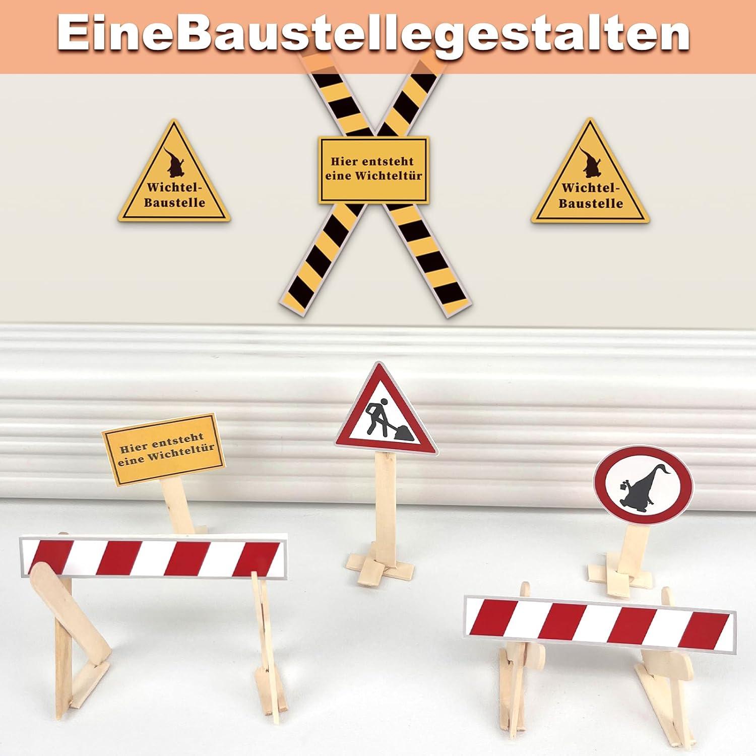 53-teiliges Miniatur Wichteltür Zubehör Weihnachten Set - Elfentür Feentür Baustelle