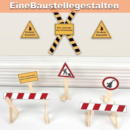 53-teiliges Miniatur Wichteltür Zubehör Weihnachten Set - Elfentür Feentür Baustelle