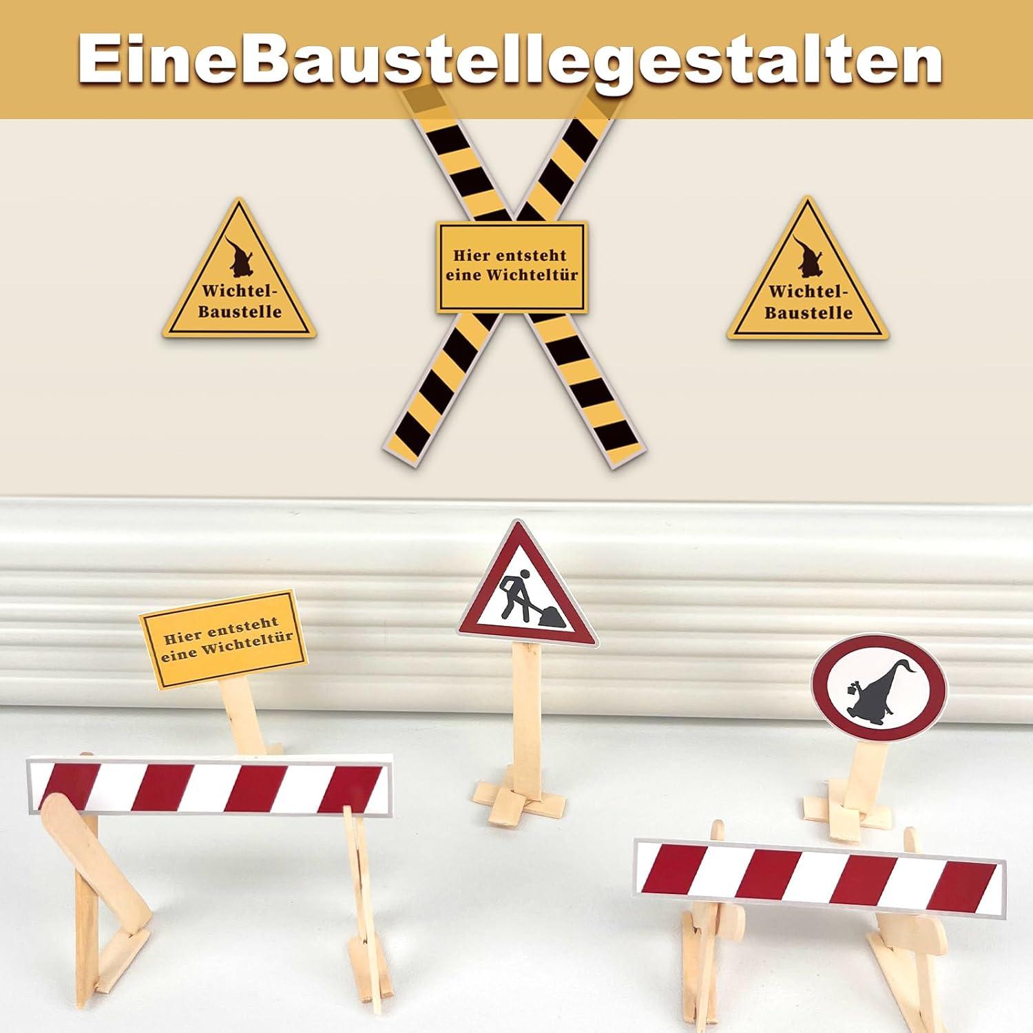 Wichteltür Zubehör Set Weihnachten - Miniatur Elfentür Feentür Baustelle Weihnachtsbaum Kranz Teppich Zaun Postfach