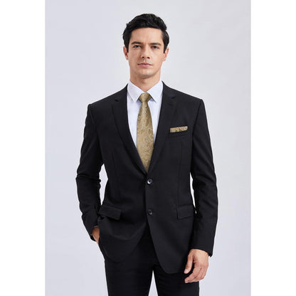 Krawatten-Set Herren Paisley Gold mit Einstecktuch für Hochzeit & Business