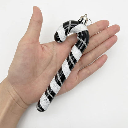 Weihnachtsdekoration Zuckerstangen-Set, 6 Stück Glitzer-Anhänger