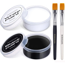 Bodypainting Set 70g Schwarz Weiß Pinsel Halloween Karneval Party