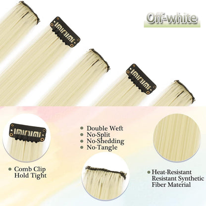 Farbige Haarverlängerungen 55cm – 12er Set Clip-In Haarsträhnen