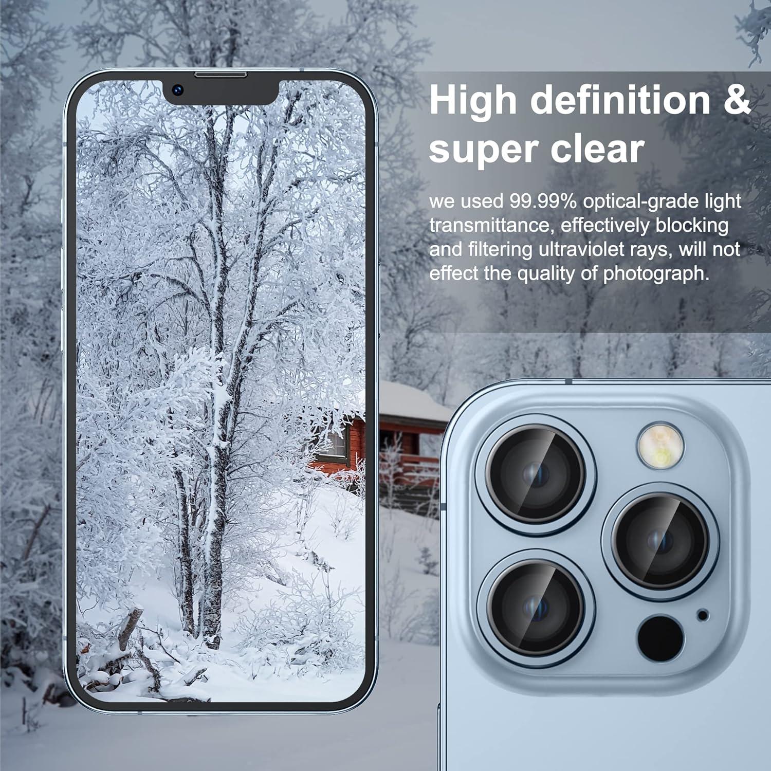 Kameraschutz für iPhone 13 Pro Max, 9H Härte, Blasenfrei, 3er Set