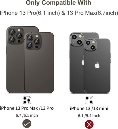 Kameraschutz iPhone 13 Pro Max Kamera Schutzglas 9H Kratzfest Schwarz