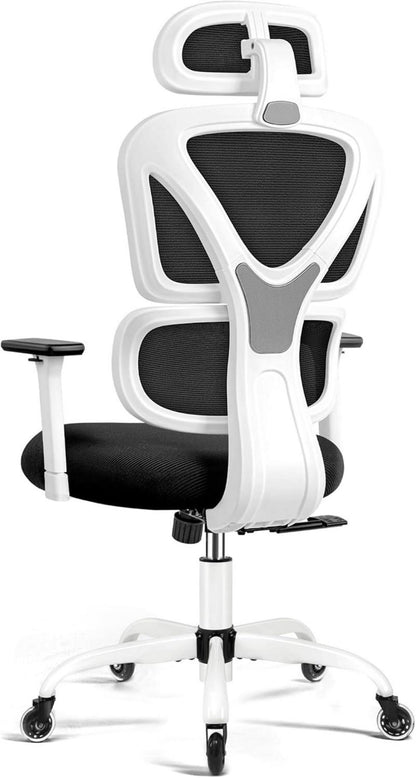 Ergonomischer Bürostuhl mit verstellbarer Kopfstütze und Lendenwirbelstütze