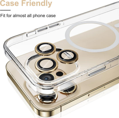 iPhone 13 Pro Max Kamera Schutzglas 3 Stück Gold 9H Härte Blasenfrei