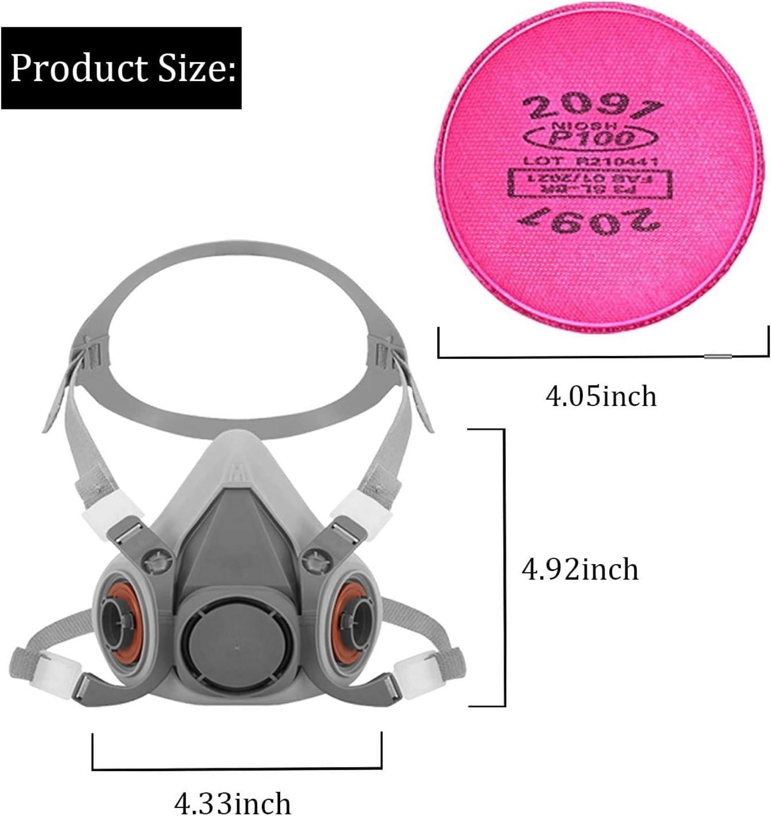 Halbmaske mit P100 Filterwatte - Schutz gegen Staub, Partikel, Pollen, Farbe