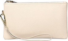 RFID Schutz Damen Clutch Geldbörse Leder Handtasche Beige