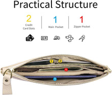 SENDEFN Damen RFID Handtasche Clutch Geldbörse Beige