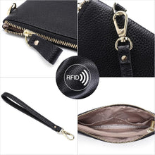 SENDEFN Damen RFID Schutz Clutch Geldbörse Leder Handtasche