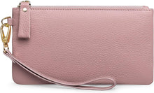 Elegante Damen Leder Clutch mit RFID Schutz und Handgelenkschlaufe