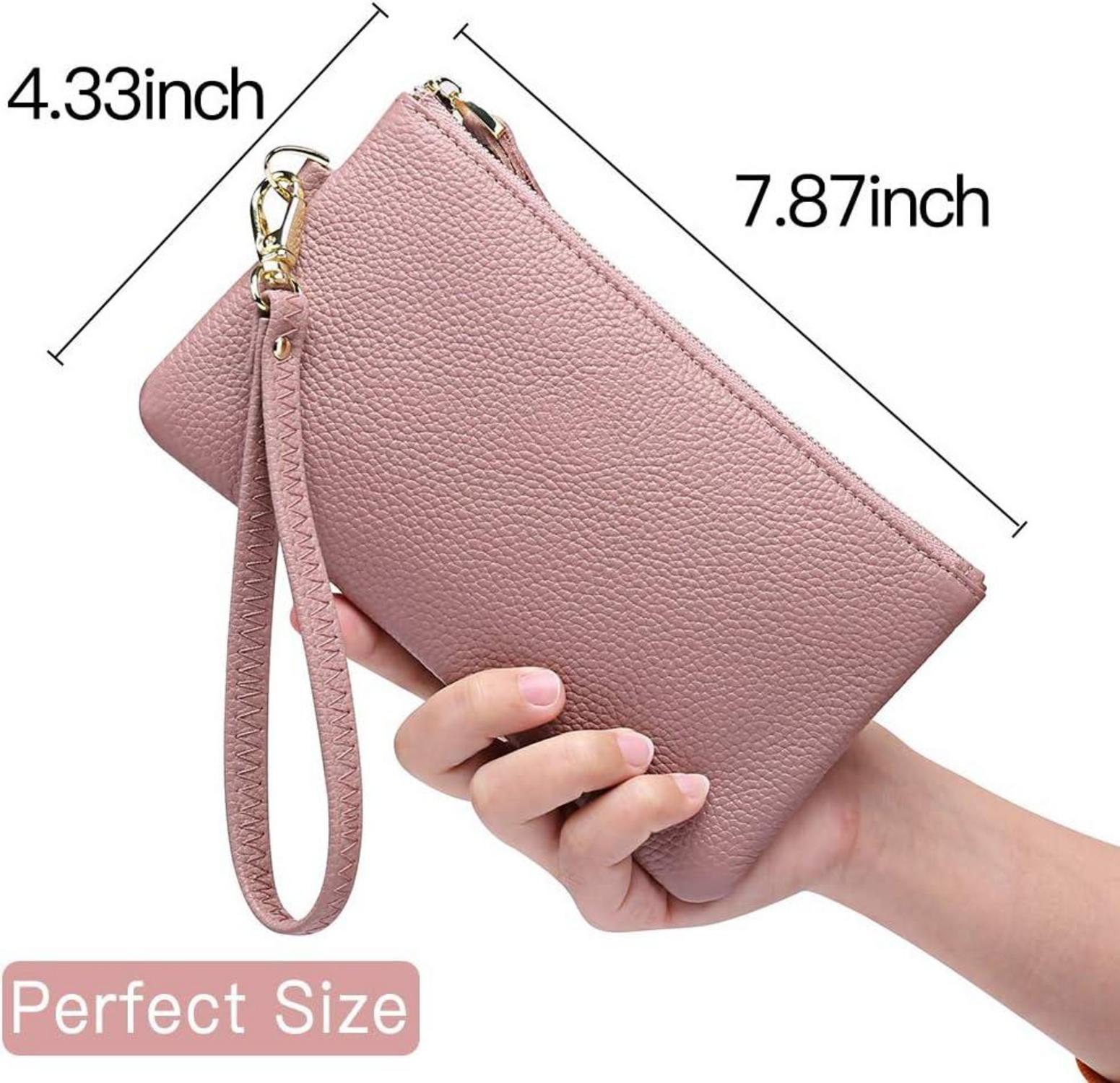 SENDEFN Damen Handtasche RFID Schutz Clutch Leder Handgelenkschlaufe