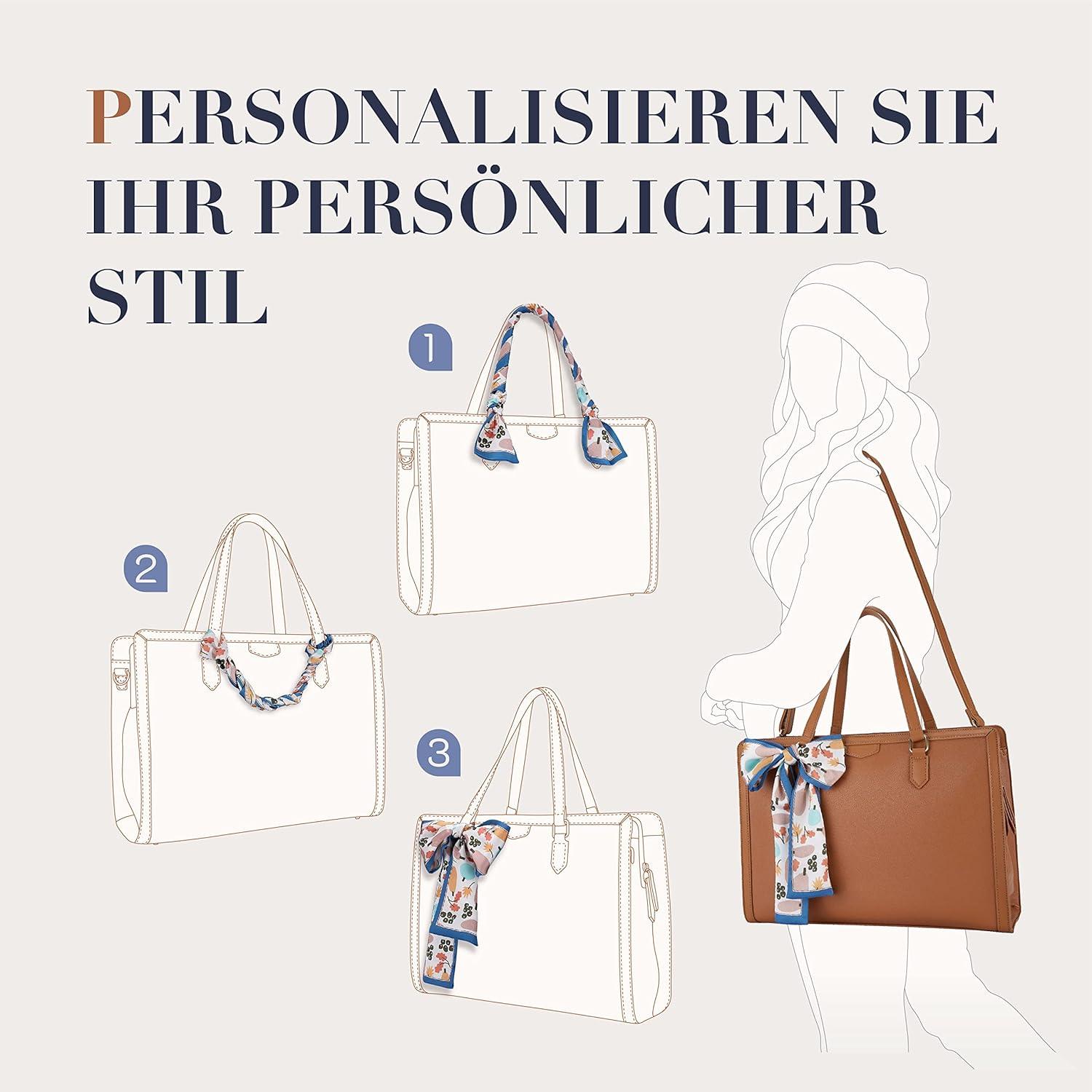 Missnine Laptop Handtasche 15,6 Zoll Damen Aktentasche mit 3 Fächern