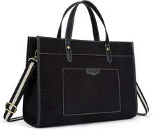 Große Laptoptasche Schwarz Canvas Damen Business Handtasche