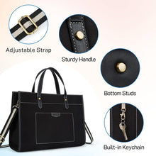 Missnine Laptoptasche 15,6 Zoll Handtasche Damen Schwarz