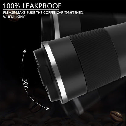 Tlater Kaffeebecher to go 380ml Thermobecher Vakuum Isolierbecher Schwarz