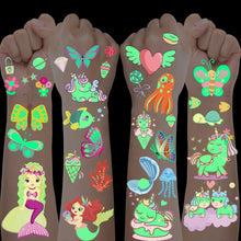 Glitzer Tattoos Set Kinder Einhorn Meerjungfrau Schmetterling