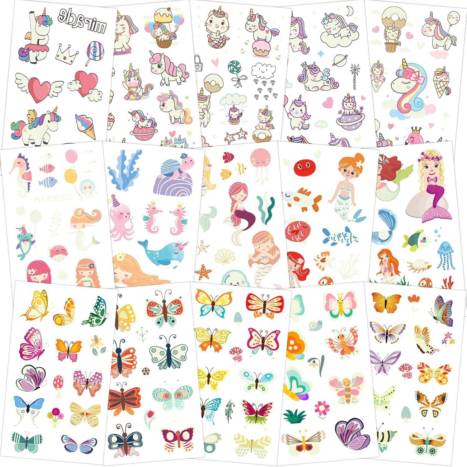 200+ Tattoos Mädchen Glitzer Leuchtende Einhorn