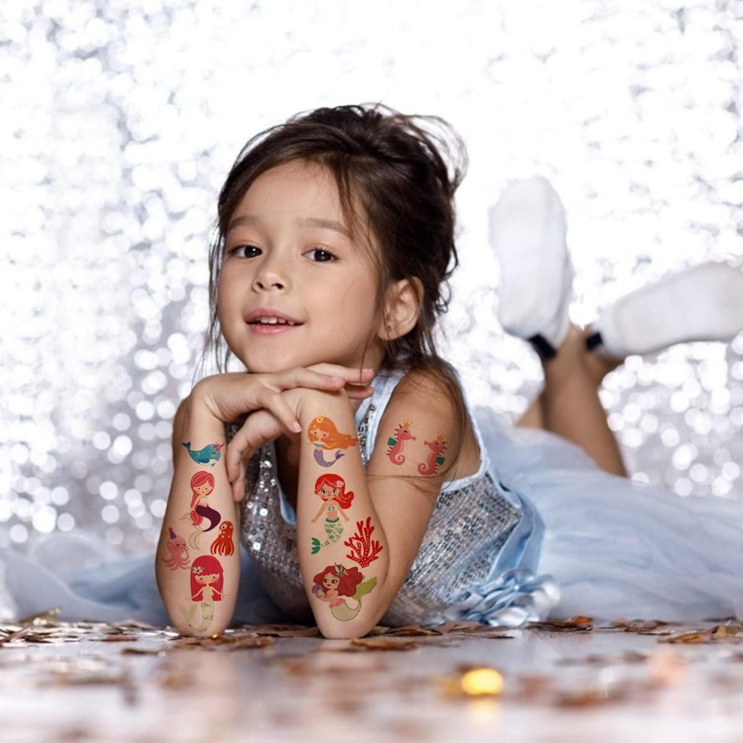 200+ Tattoos Mädchen Glitzer Leuchtendes Einhorn Meerjungfrau