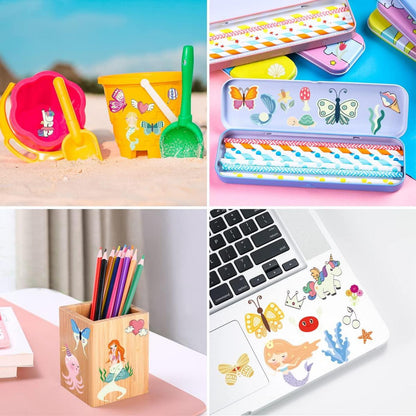 Kinder Glitzer Tattoo Set mit 200+ Einhorn Schmetterling Meerjungfrau