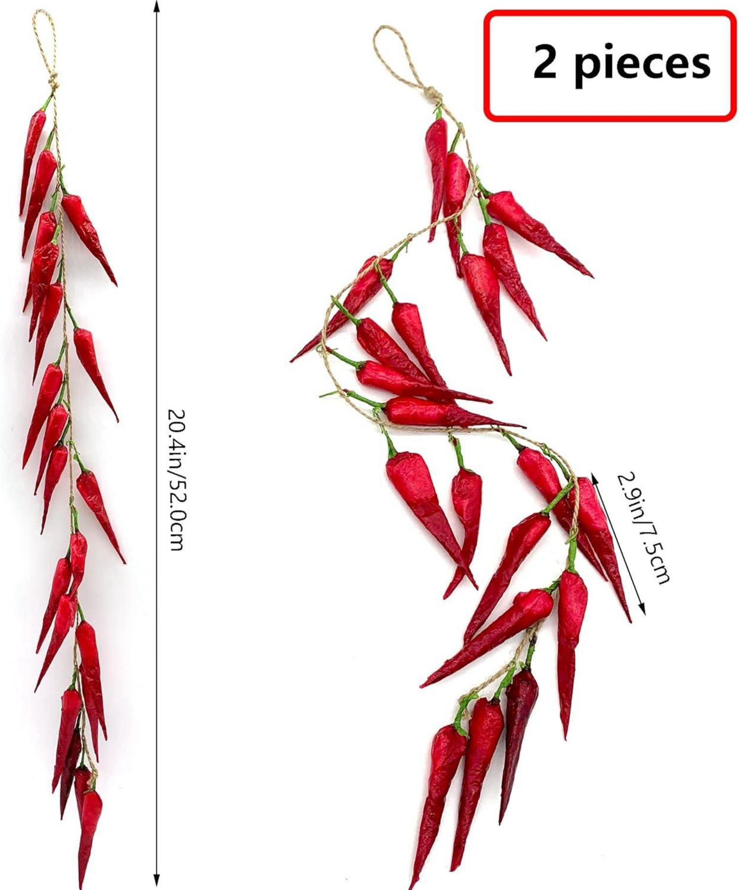 Künstlicher Chili Gemüse Zopf Deko für Zuhause, Garten, Innendekoration