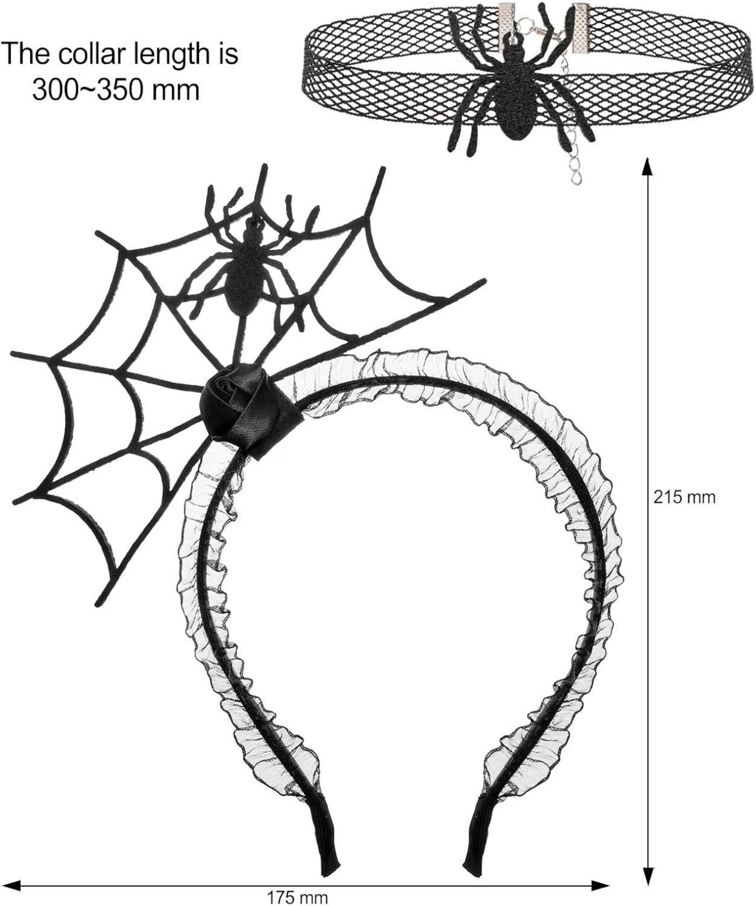 HOWAF Spinne Haarreifen Halloween Kostüm Spinnweben Tattoos