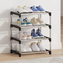 Stapelbares Kleines Schuhregal 4 Ebenen Organizer Schwarz