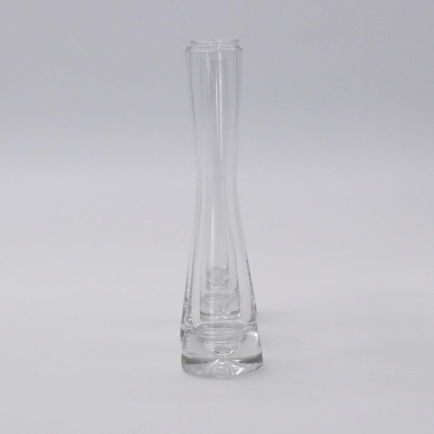 Moderne Glasvase 3er Set handgefertigt 20cm hoch - Schmale Tischdeko für Wohnzimmer Esstisch - Dekovase für Blumen