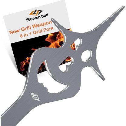 6 in 1 Fleischgabel Geschenke für Männer Grill Zubehör