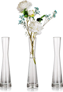 Moderne Glasvase 3er Set 24.5cm Handmade Deko Blumenvase Luxus