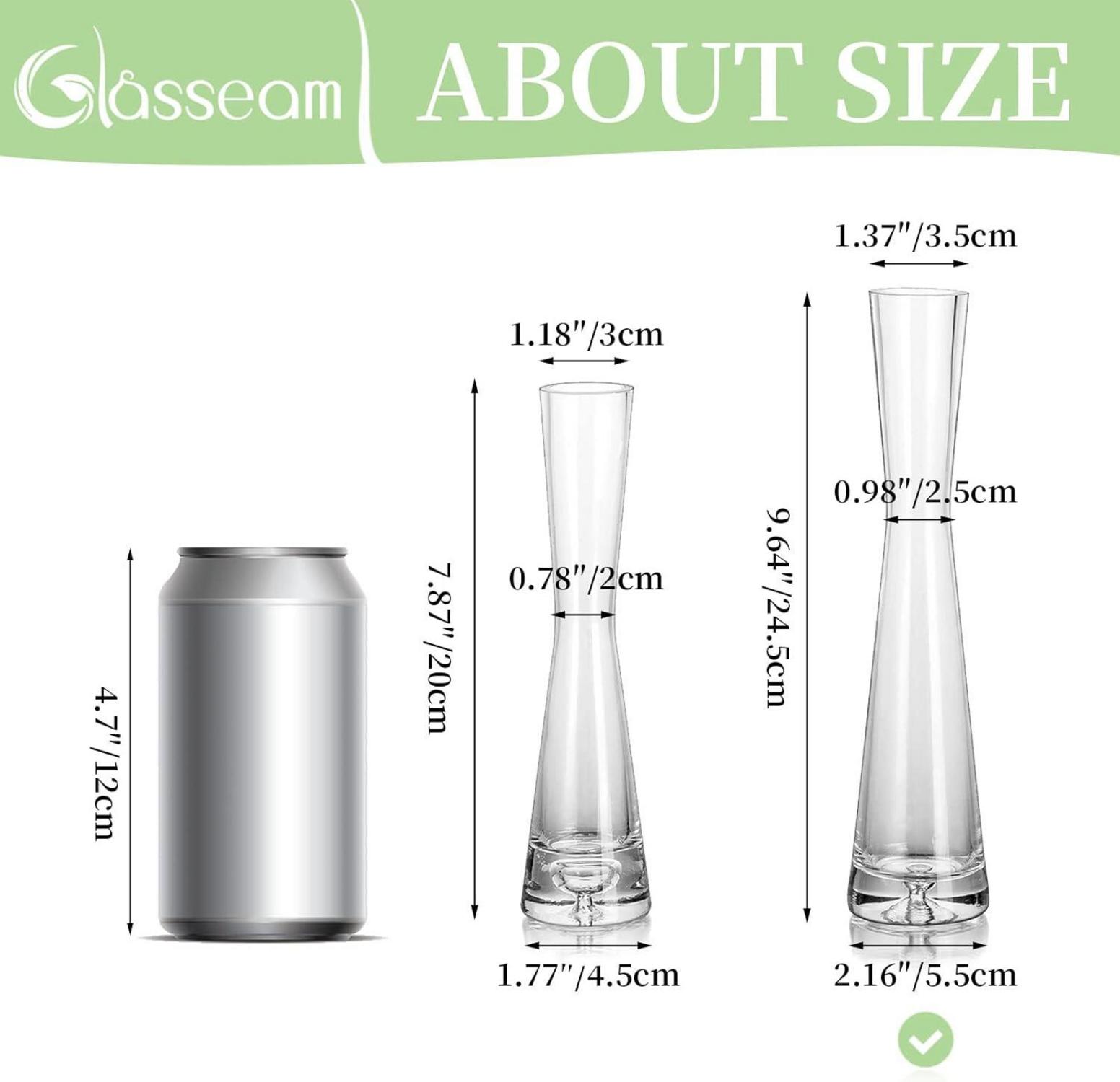 Handmade Glasvase Set 3er, 24.5cm Hoch, Modern, Blomus-style
