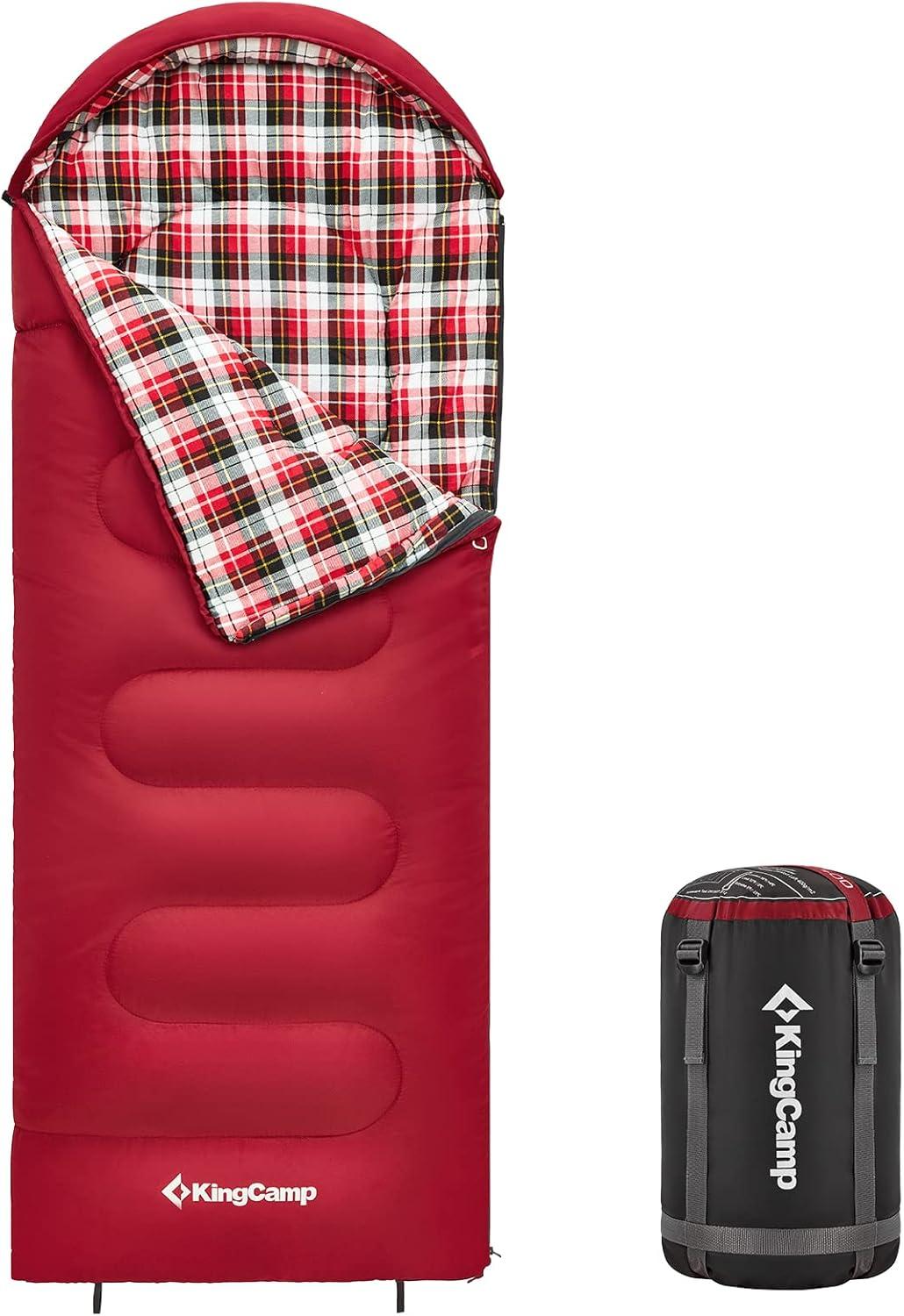Kinderschlafsack KingCamp Winter Warm 3-4 Jahreszeiten 170x70cm - Rot