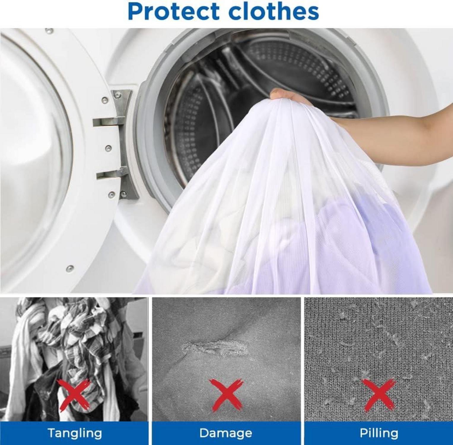 XXL Wäschesack Set mit Kordelstopper 60x90cm für Waschmaschine und Reisen
