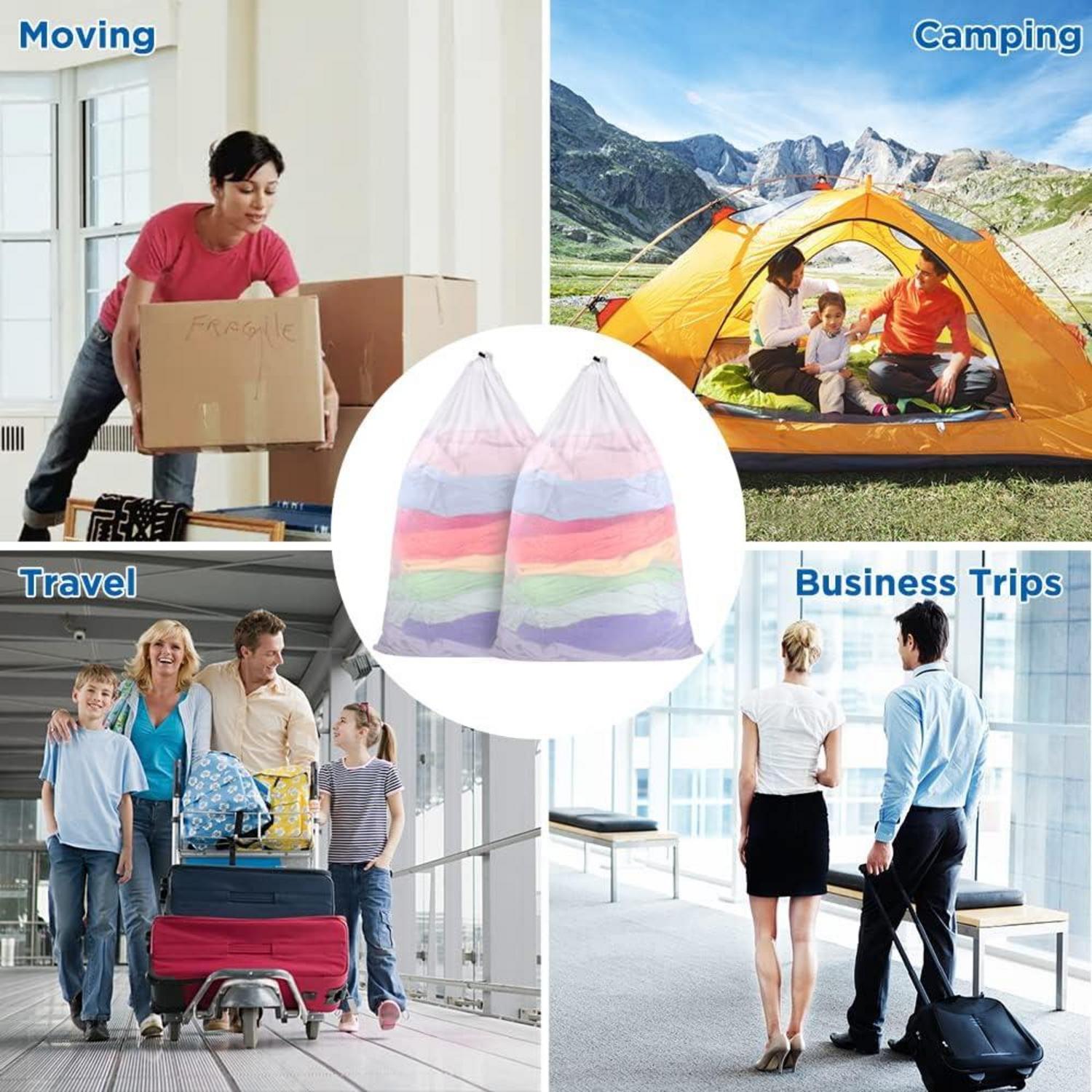 XXL Wäschesack Set mit Kordelstopper 60x90cm für Waschmaschine und Reisen