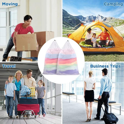 XXL Wäschesack Set mit Kordelstopper 60x90cm für Waschmaschine und Reisen