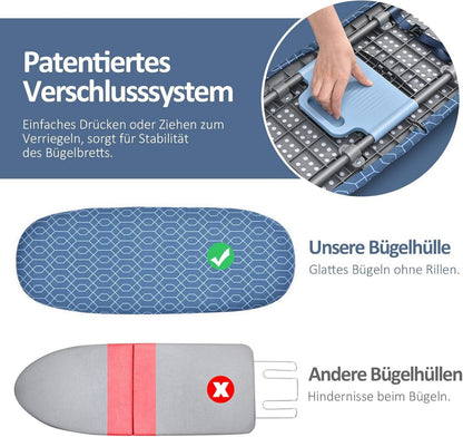 Klappbares Tisch-Bügelbrett mit hitzebeständigen Bügelabdeckungen