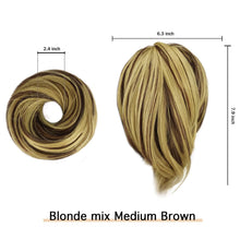 Haarteil Synthetisch Haarknoten-Pferdeschwanz Goldbraun 20cm