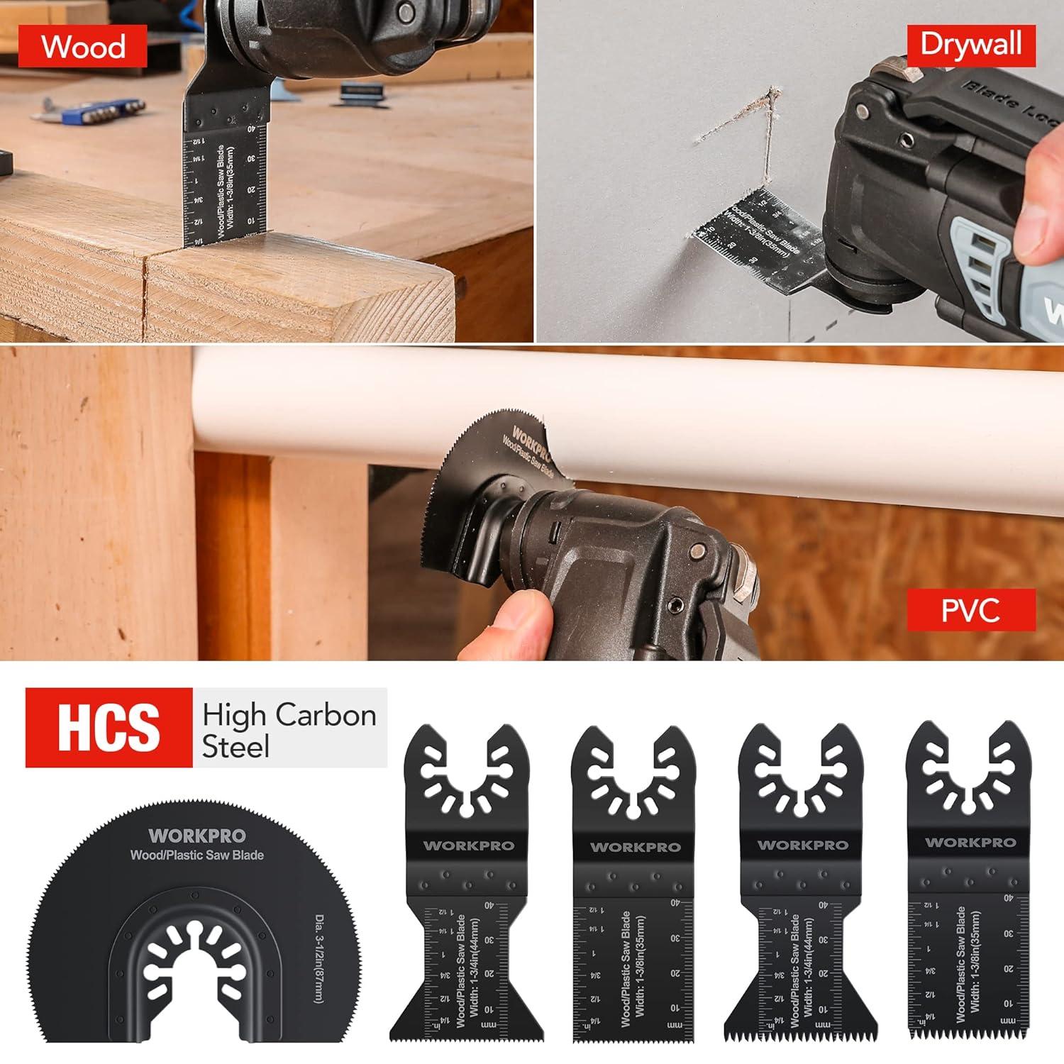 WORKPRO Oszillierendes Sägeblatt Set, 22tlg. Multitool