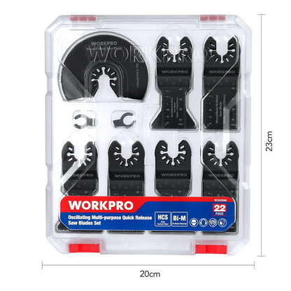 WORKPRO Multitool Sägeblätter Set 22tlg. Zubehör Holz Metall